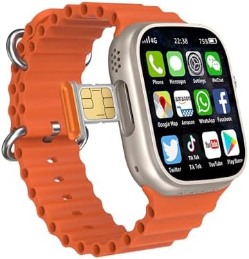 SIM-100 Ultra 2 Android Smartwatch with 5G Cellular Support, 2.20-Inch Super AMOLED Display, and Integrated HD Camera